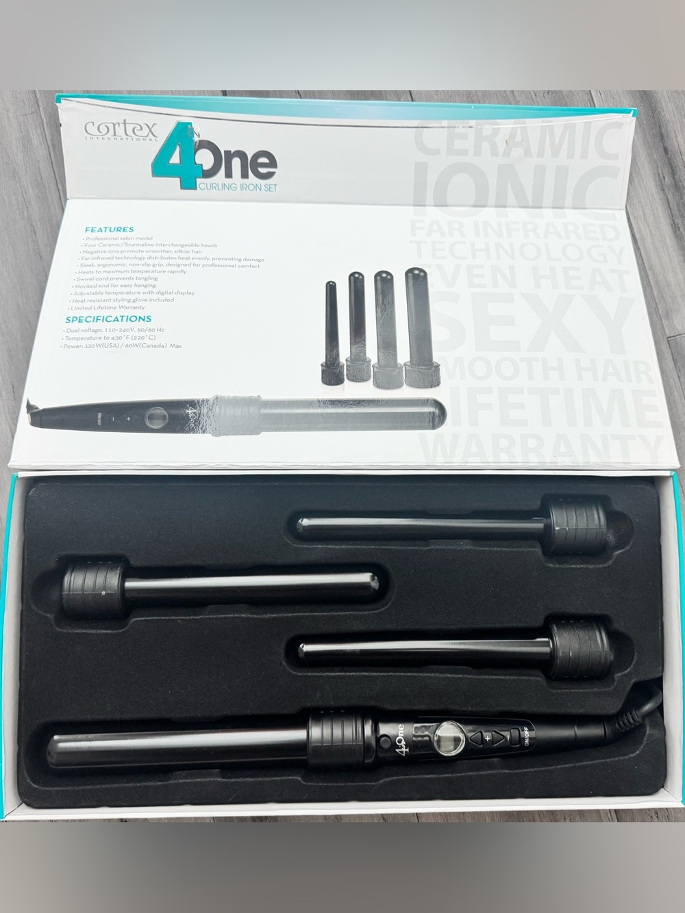 4One Ceramic Ionic Curling Iron Set – Black